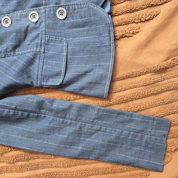 Grass Co. Womens Vintage Y2K Elevated Staple Pinstripe Tailored Blazer Jacket M - Picture 4 of 10